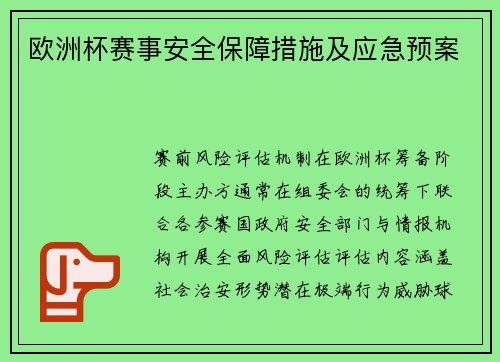 欧洲杯赛事安全保障措施及应急预案